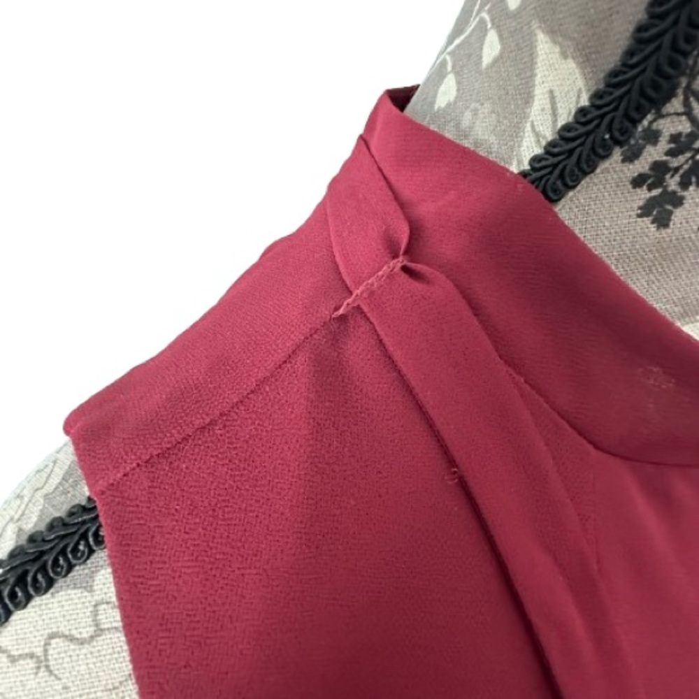 BCBGeneration Women's L Red Wine Sleeveless Mock Neck Mini Relaxed Fit Dress - Picture 3 of 16
